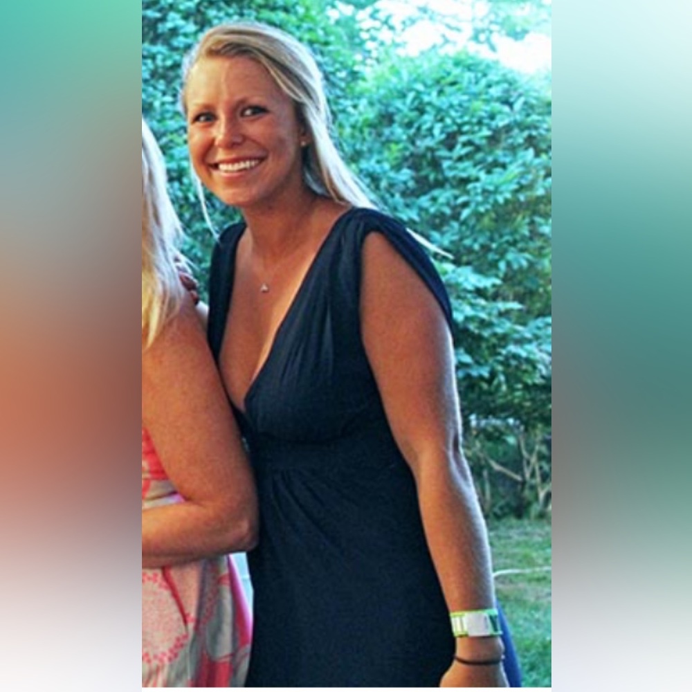 Lulus Navy Maxi Dress w/ Front Slip